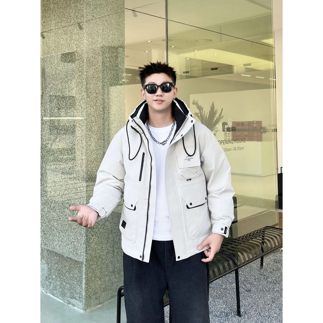 731-1607 冬季御寒保暖锁温男士百搭时尚休闲潮流断码修身棉外套