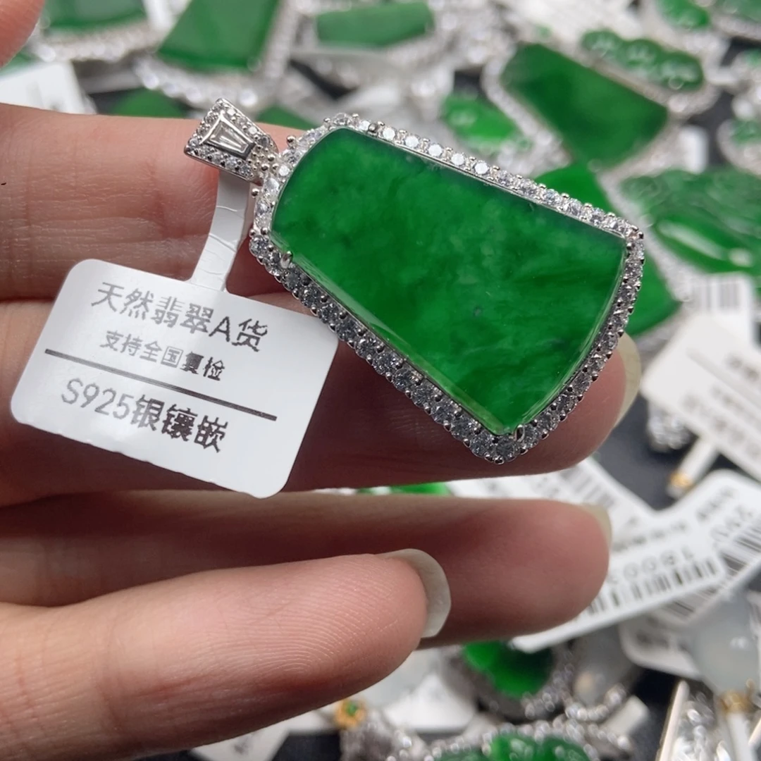 翡翠银S925镶嵌颈饰