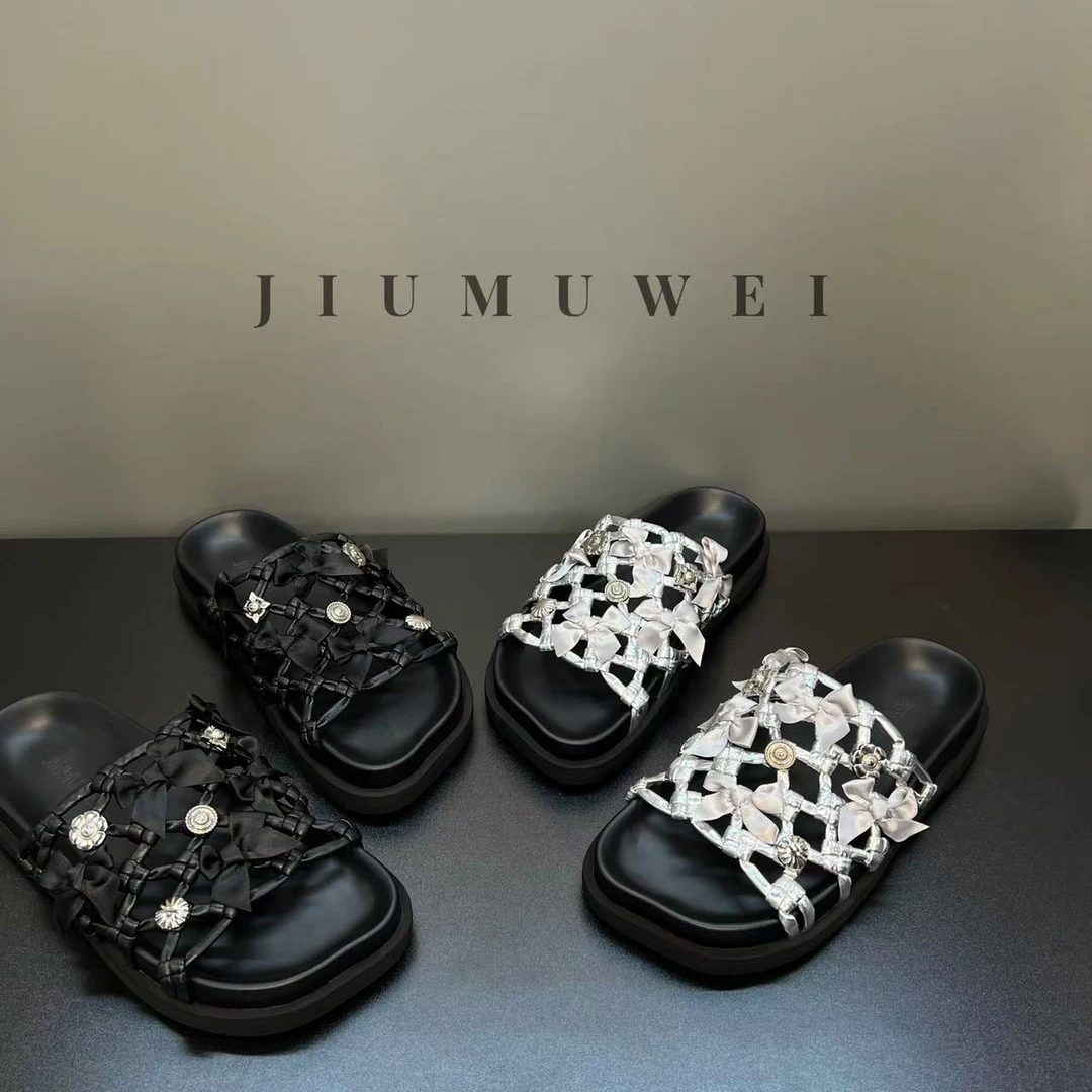 JIUMUWEI 【绽花编情】重工编织厚底凉鞋 1905  2610-7