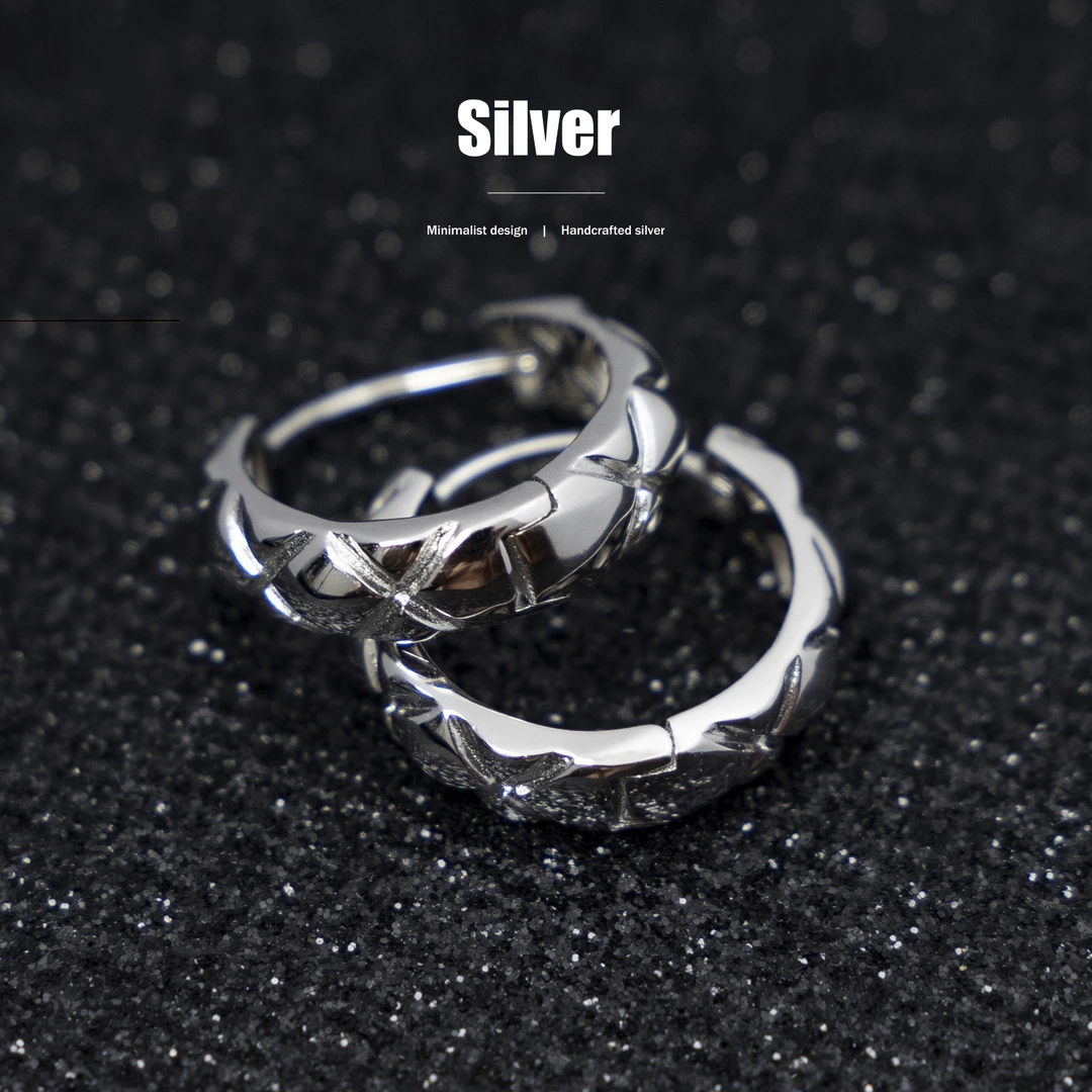 925银耳饰 菱格小香风韩尚hand-picked—耳扣 夏季