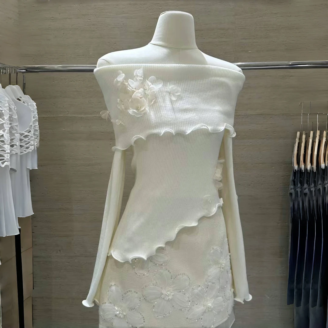 透气常规款长袖甜美毛针织衫宽松型2025春季纯色薄款