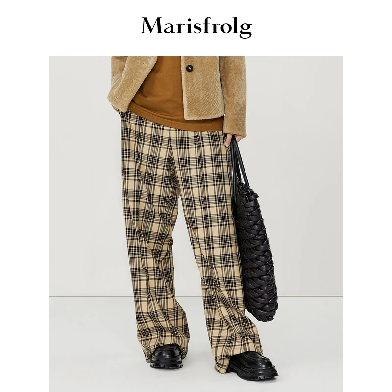 【妍妍精选】Marisfrolg玛丝菲尔格纹百搭休闲裤