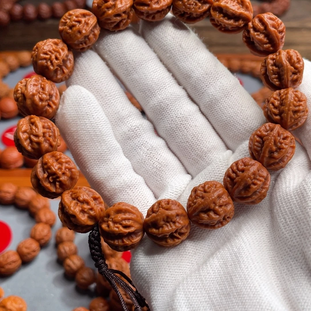 T***茶文玩核桃手串龙脊