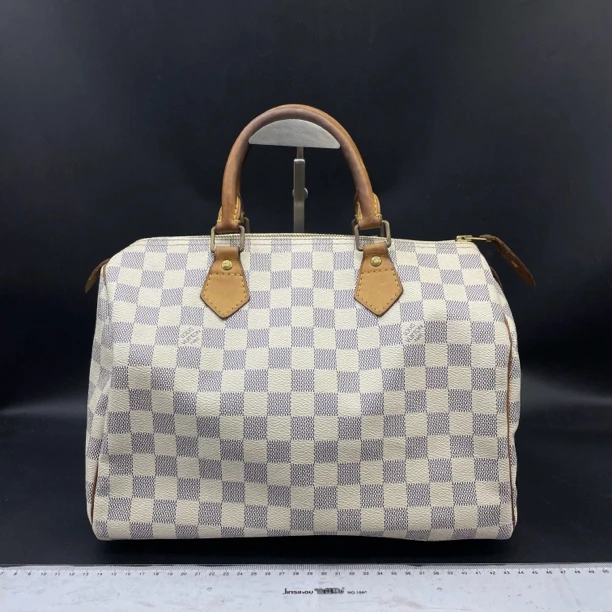95新 LouisVuitton/路易威登 白棋盘格手提包/14435