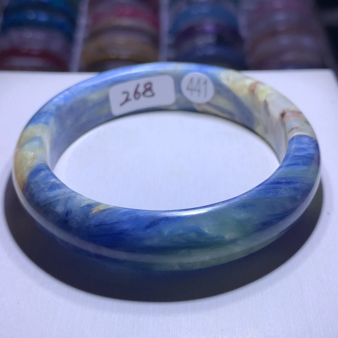 水晶银S925镶嵌手镯蓝晶61.1圈441