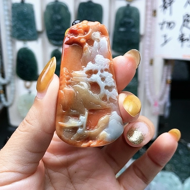 翡翠未镶嵌颈饰平*哥翡翠