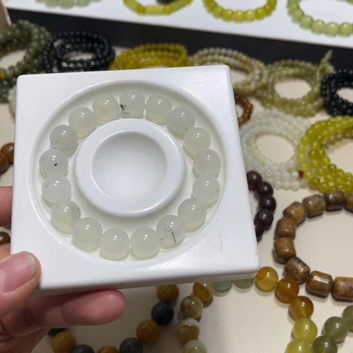 蛇纹石玉未镶嵌手链卡12