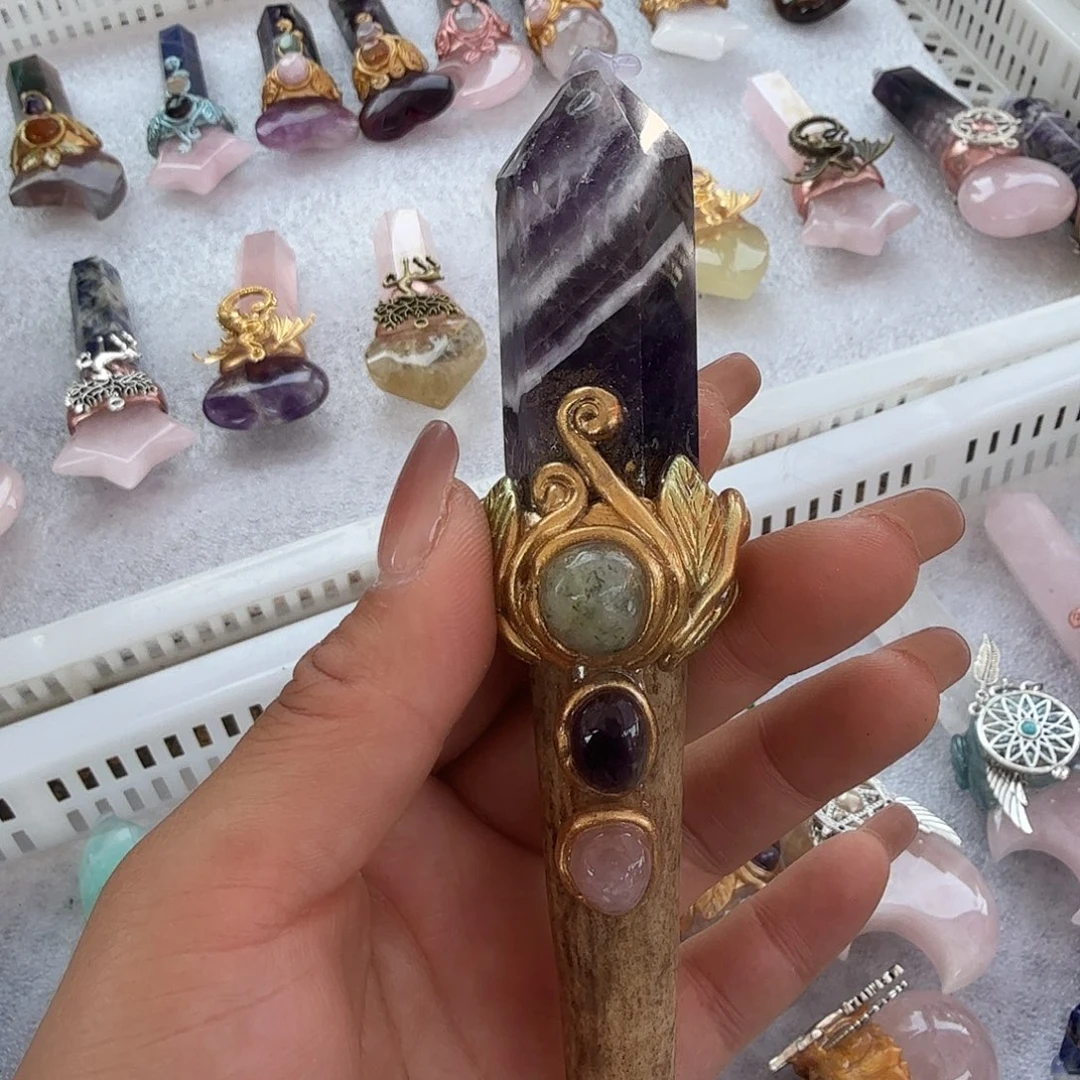 水晶手链22K金镶嵌?****?紫水晶