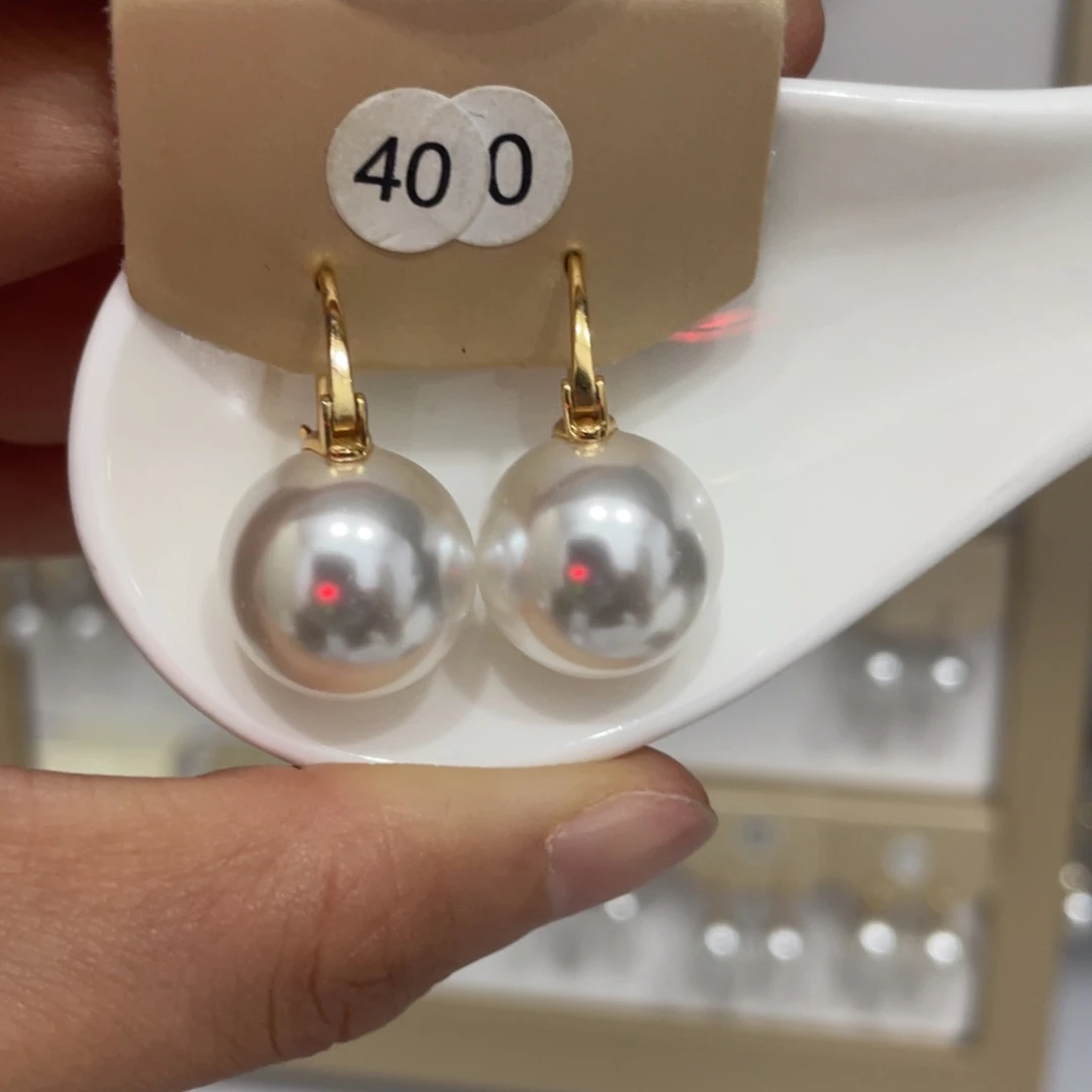耳饰银S925镶嵌淡水珍珠
