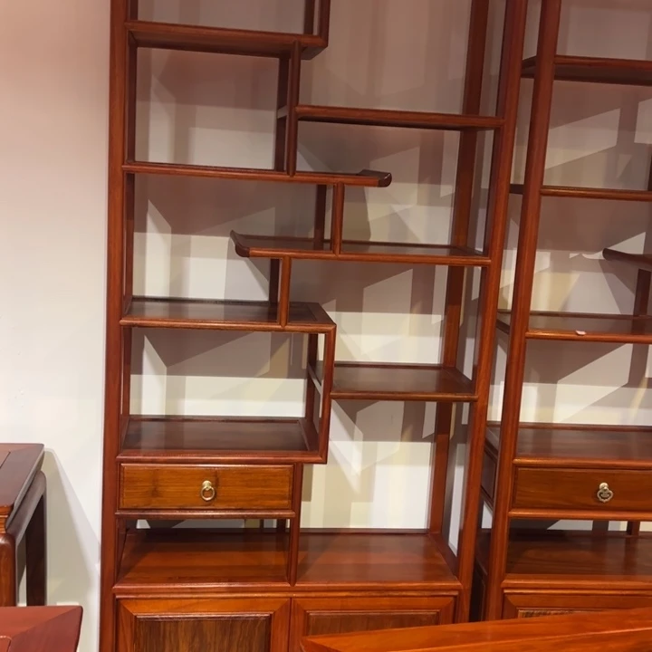 用***6紫檀木类成套家具90博古架一对