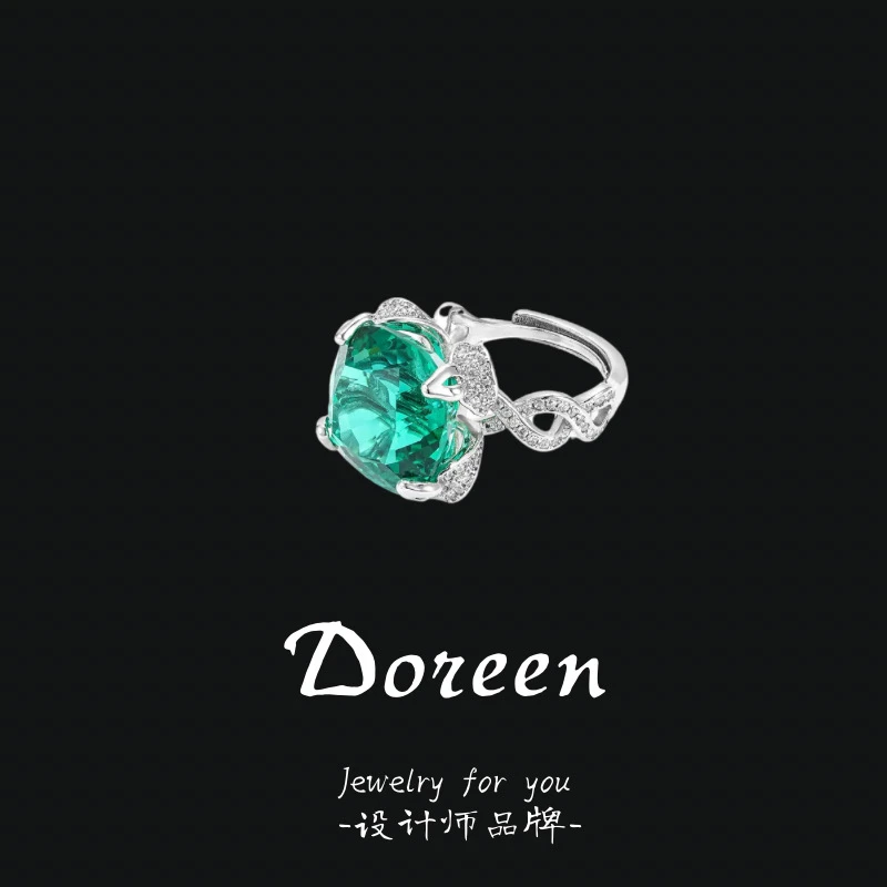 铜合金戒指 蝴蝶结丝带绿色戒指CS315