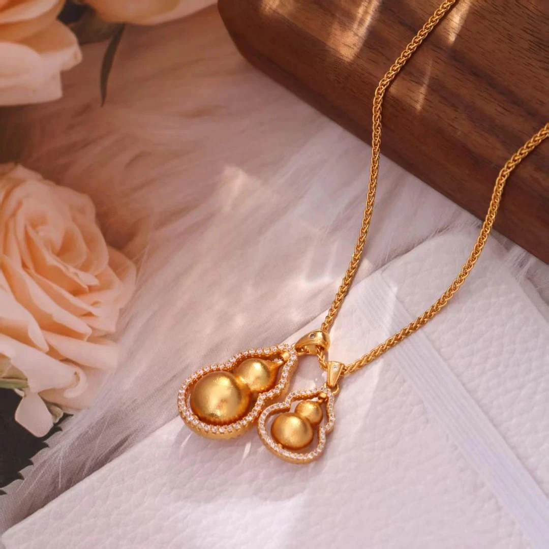 铜合金项链 《货号8687》双葫芦项链（链长48）