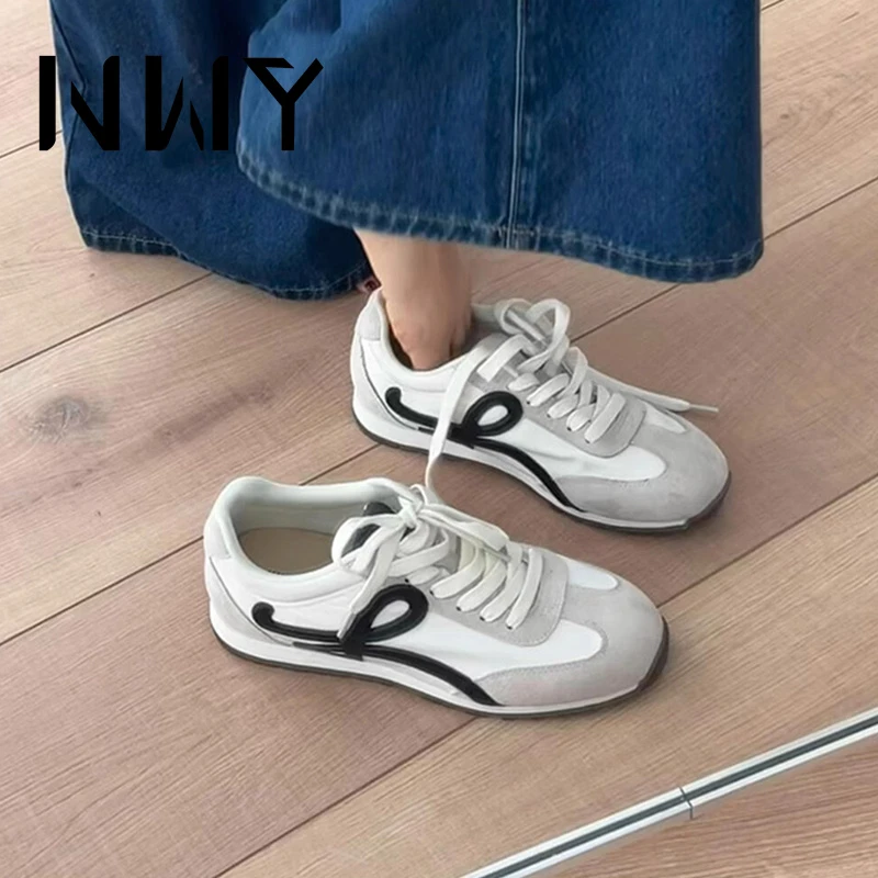 复古运动系带厚底增高德训鞋阿甘鞋女夏季百搭圆头平底休闲鞋新款