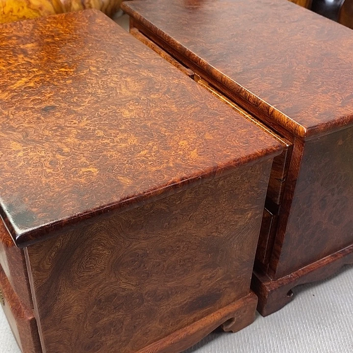 深***酒缅甸花梨木满瘤疤柜子一对m