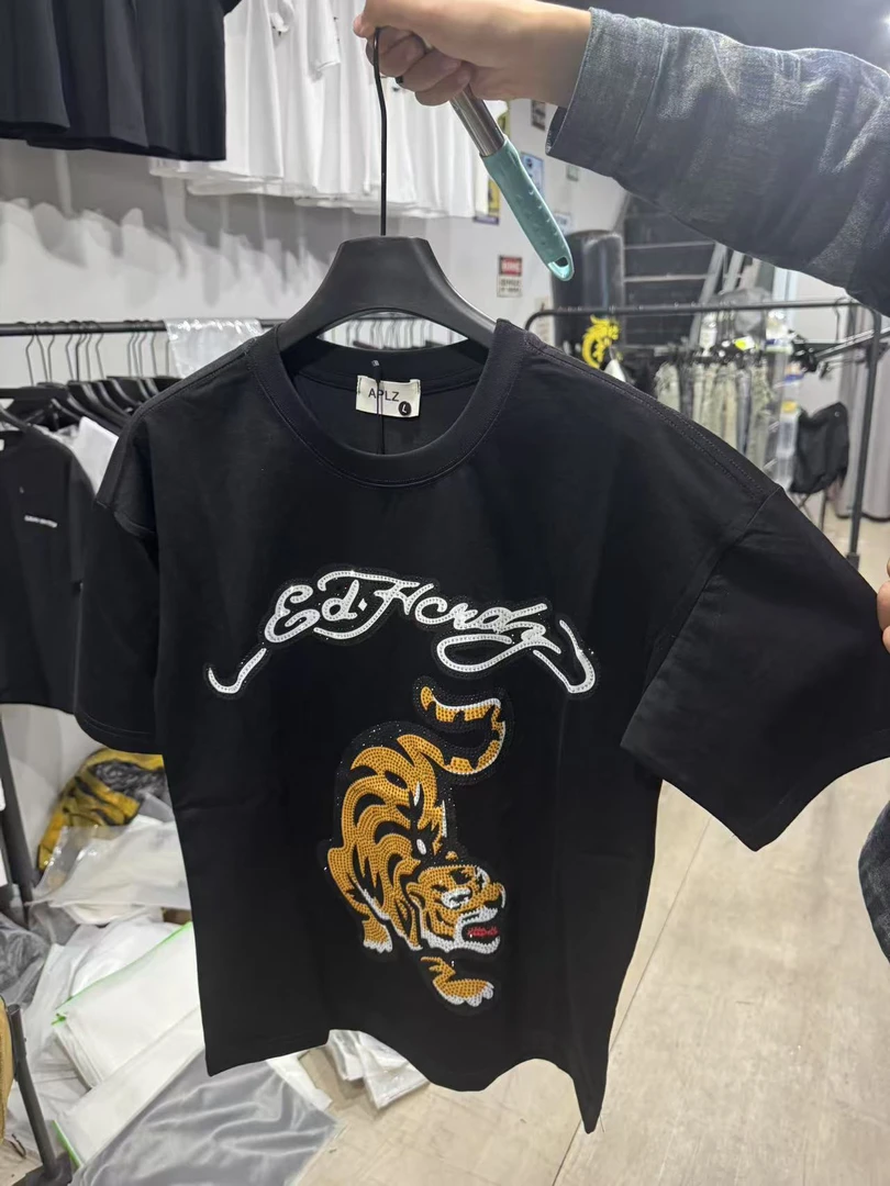 夏季圆领烫金老虎短袖T恤潮流百搭休闲