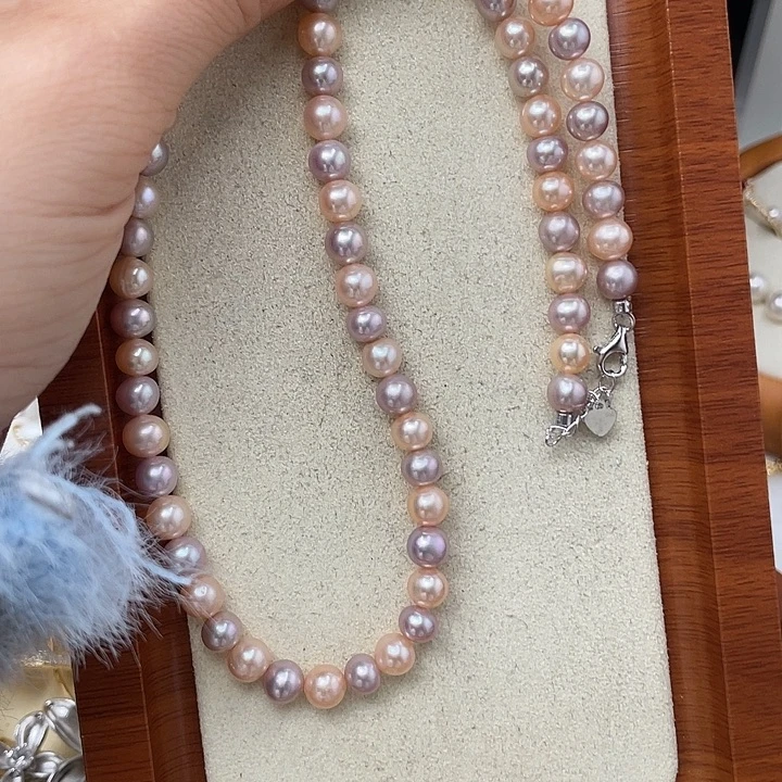 淡水珍珠银S925镶嵌颈饰