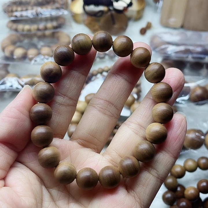 檀香木m**林老山檀香1.0精品黑肉虎皮纹单圈