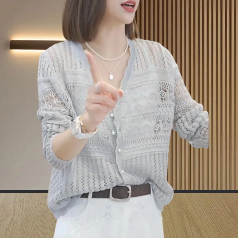 小个子透气休闲风针织衫上衣薄款气质百搭时髦2025年夏季新款女装