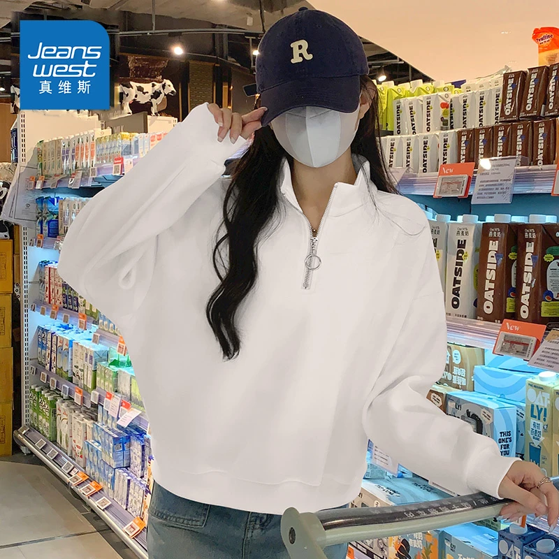 真维斯短款女早秋半慵懒风早秋穿搭polo秋冬穿搭服饰 早秋穿搭