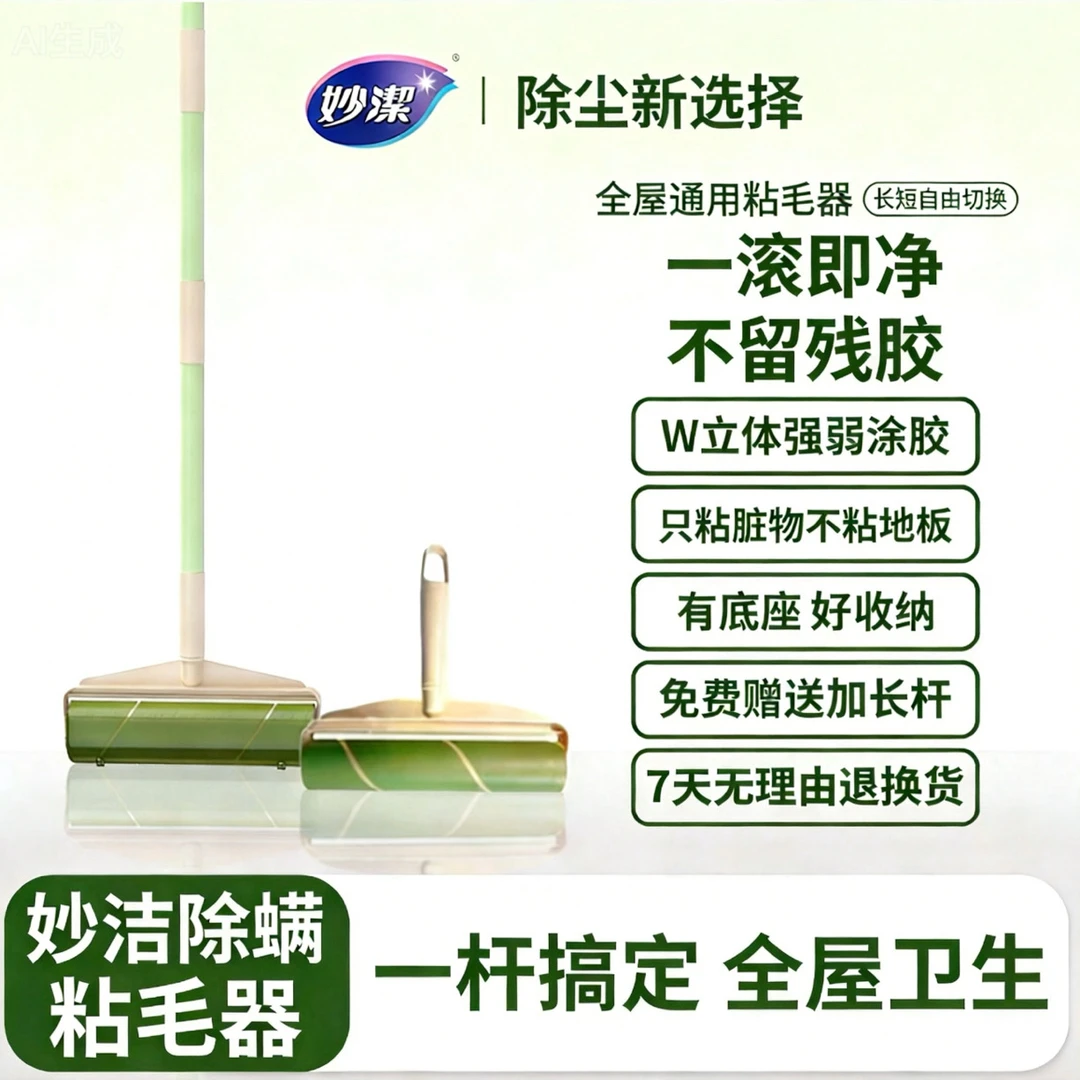 妙洁衣物用可撕式滚筒粘尘器粘毛黏灰家用滚刷衣服粘毛神器便携式