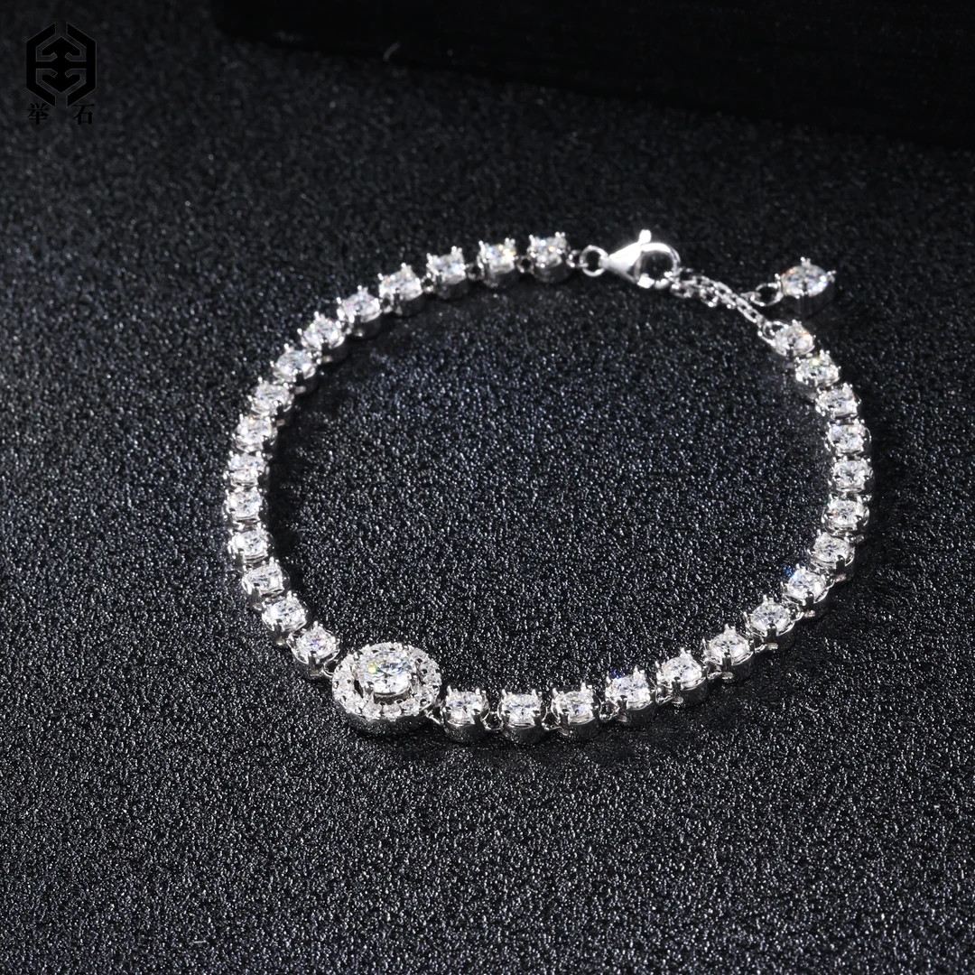 925银莫桑石银制品 X07-9819-107莫桑钻手链（一件/多样性发）K