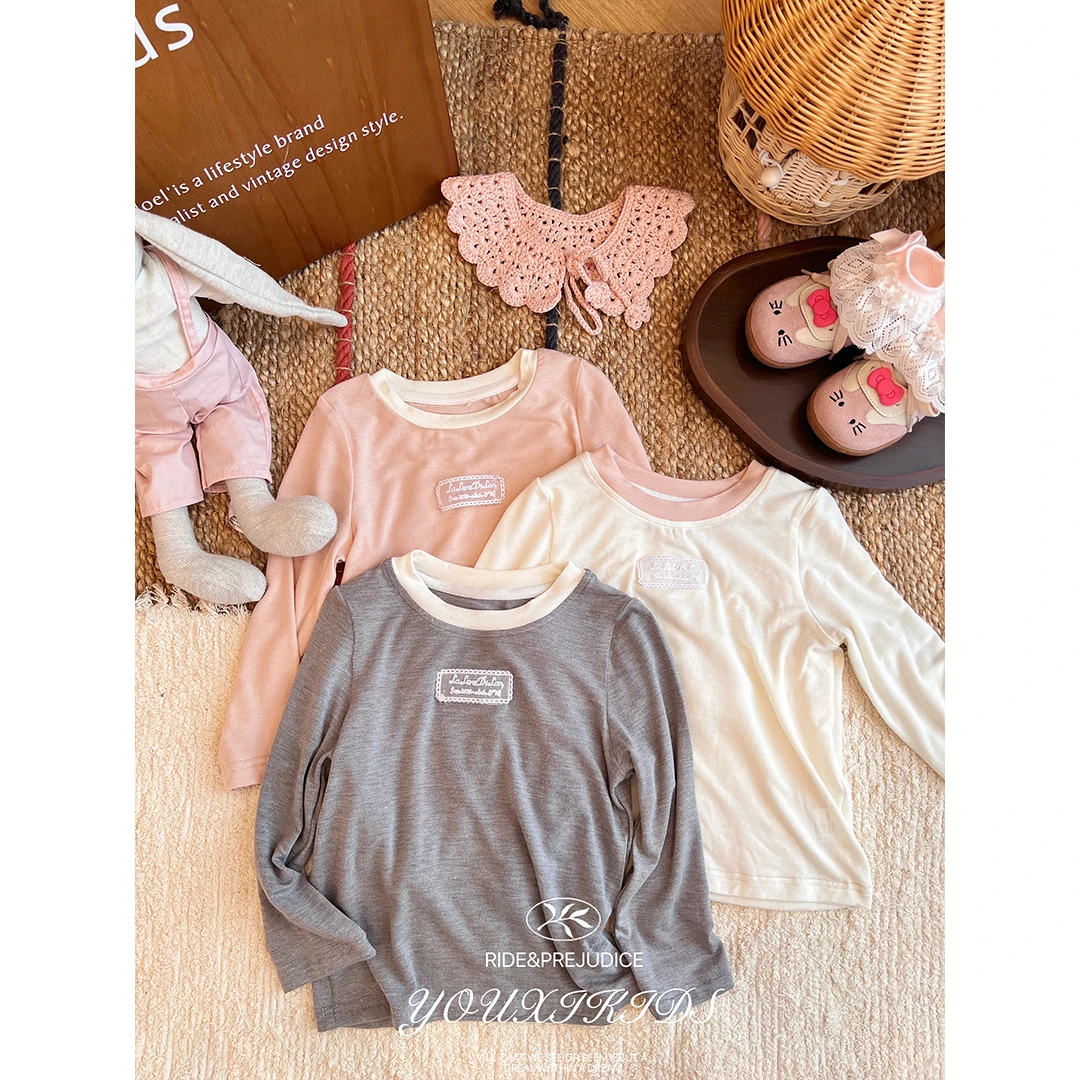 现飞飞家·果冻打底衫秋季新款软糯亲子假两件休闲圆领打底 FF2862