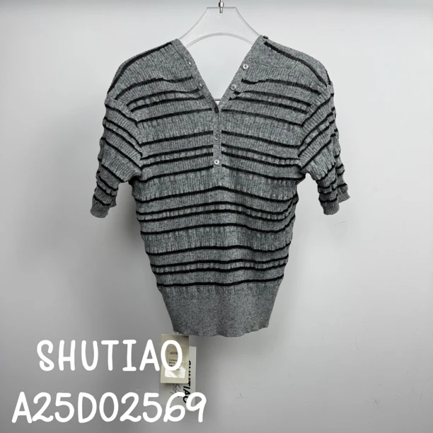 【SHUTIAO】2025夏季：新款小众设计款T恤A25D02569