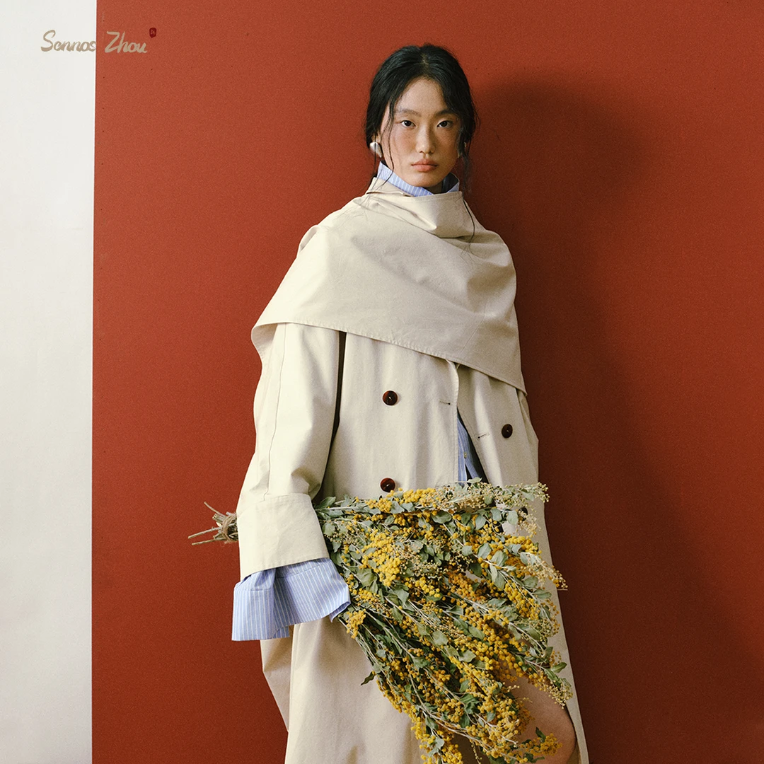 sennoszhou 闻山意解构廓形大风衣 C511008