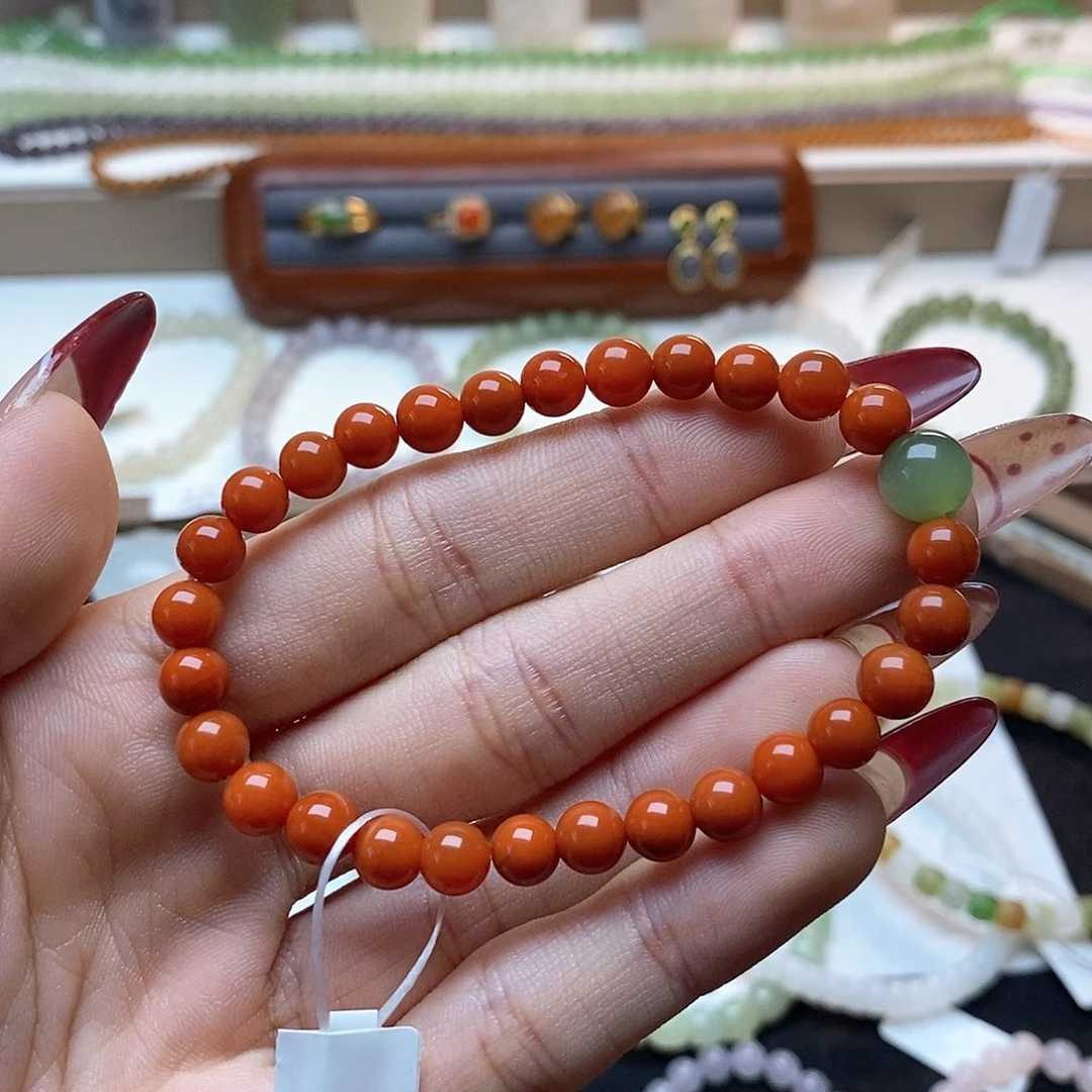 南红玛瑙手链未镶嵌南红卡六