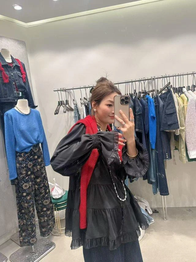 4月26日 兰姐家～法式小香风洋气宽松衬衫8122(衣长71公分左右)