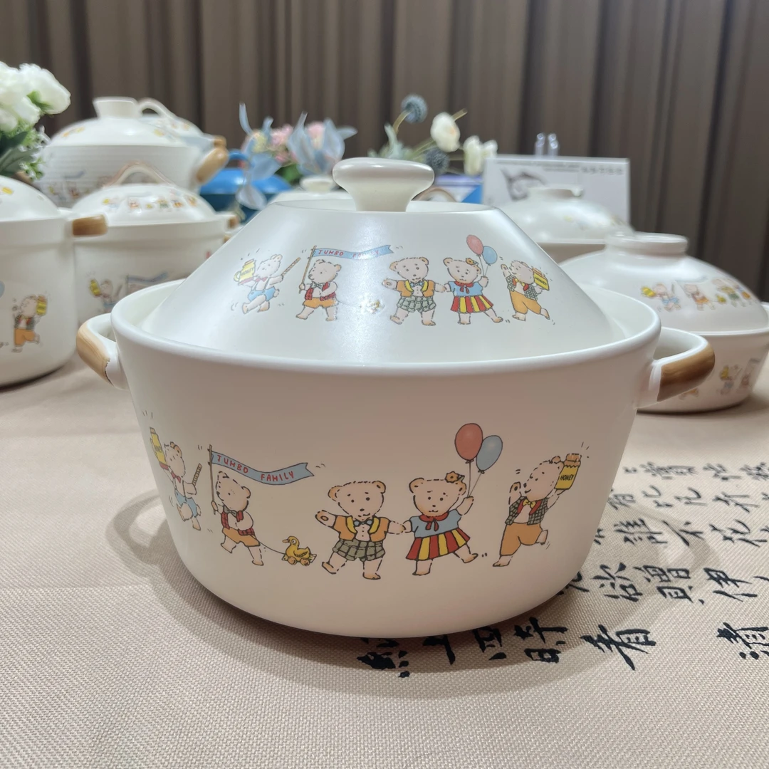 景德镇珍宝砂锅2614彩熊3.5升