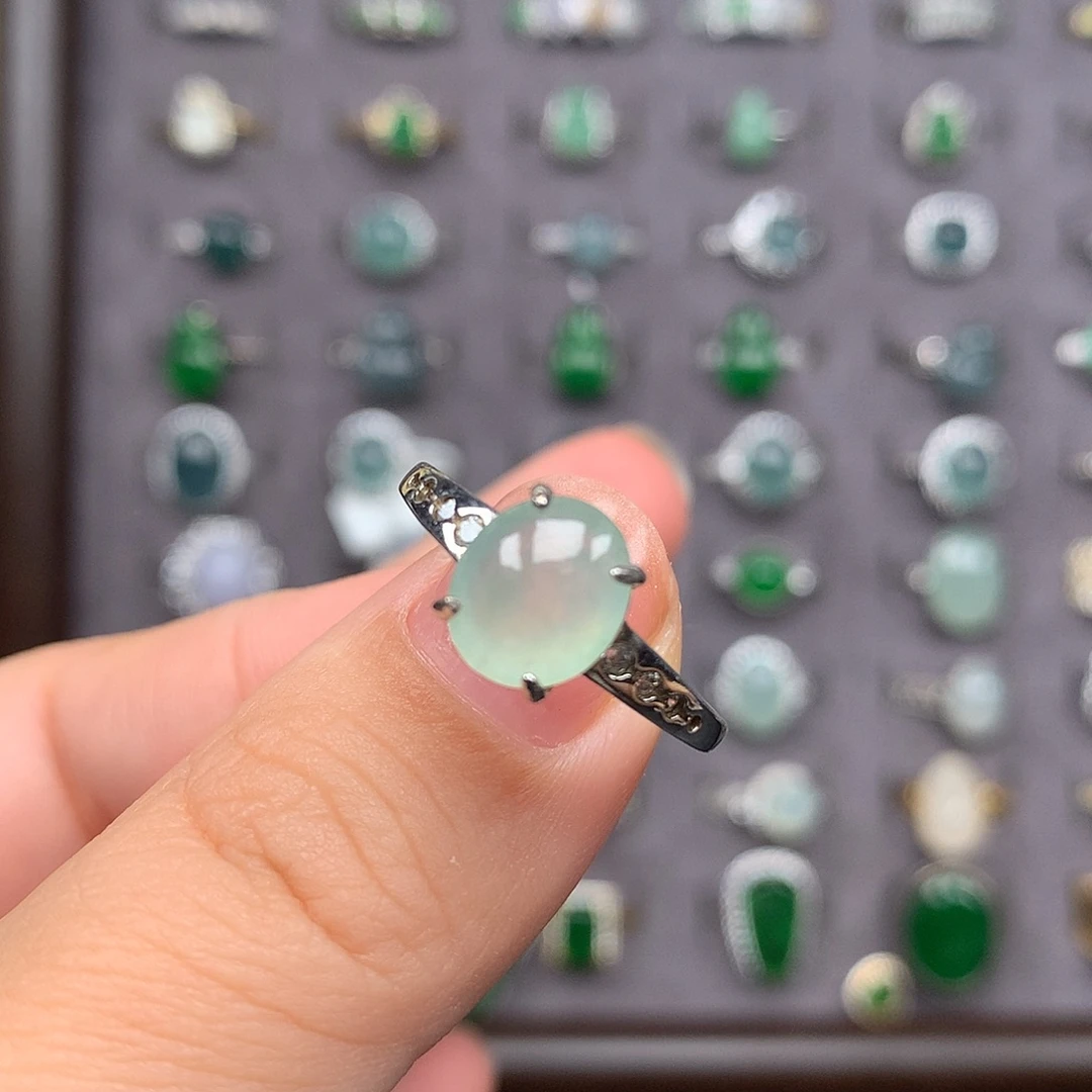 翡翠银S925镶嵌戒指