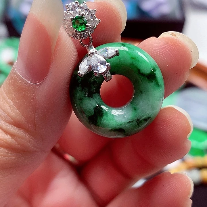 颈饰银S925镶嵌翡翠翡翠