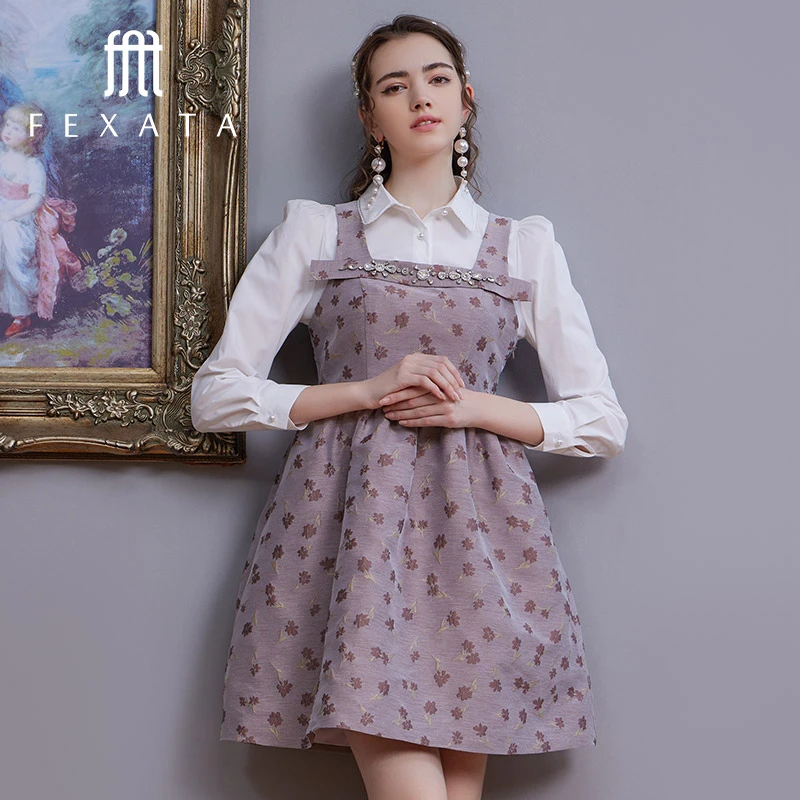 【千颂妮专享】FEXATA斐格思连衣裙气质甜美俏皮减龄学院风娃娃裙