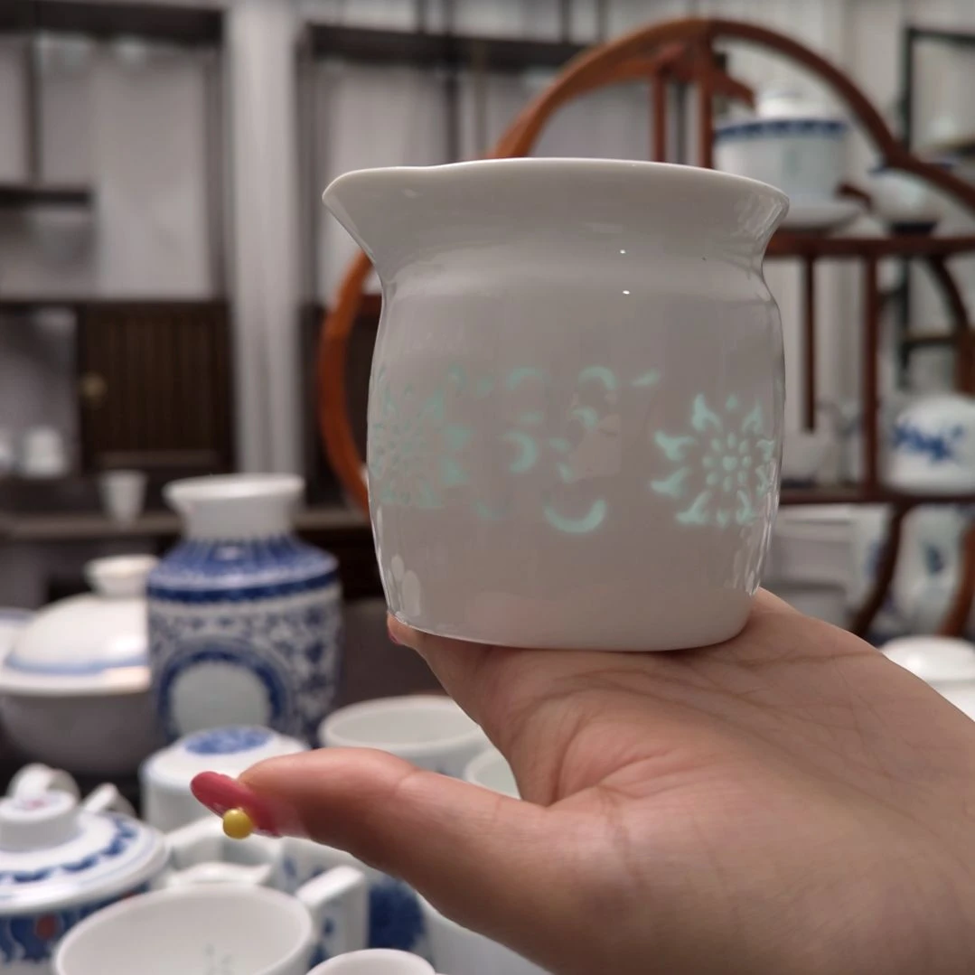 陶瓷纯白鸿运连连公道杯一个