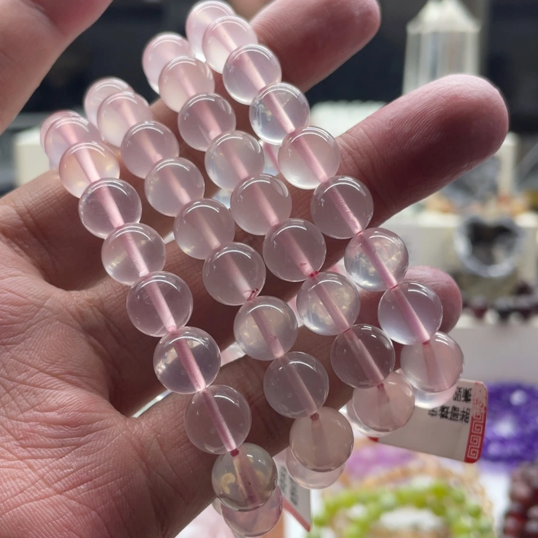 水晶未镶嵌手链粉水晶手串