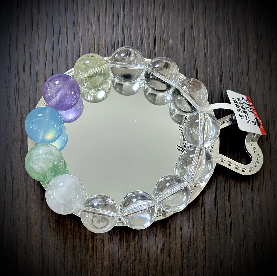 A42（五行）白水晶多宝手链16mm+多样性发一