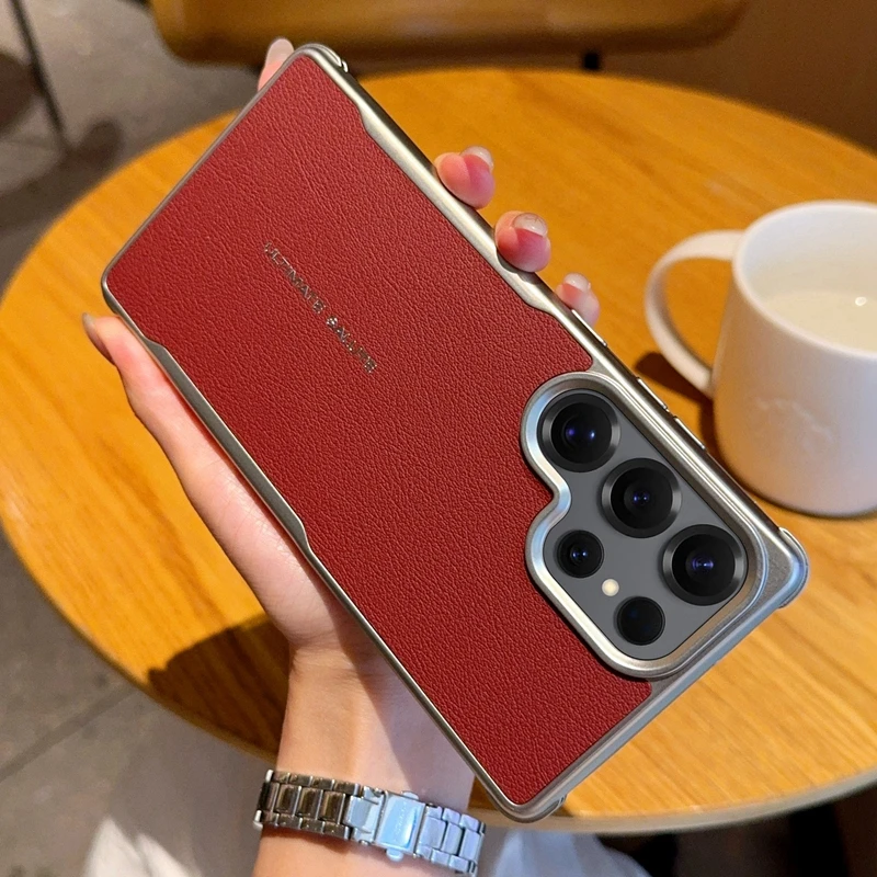 适用三星S25ultra手机壳新款Galaxy S25+刀锋磁吸素皮防摔保护套