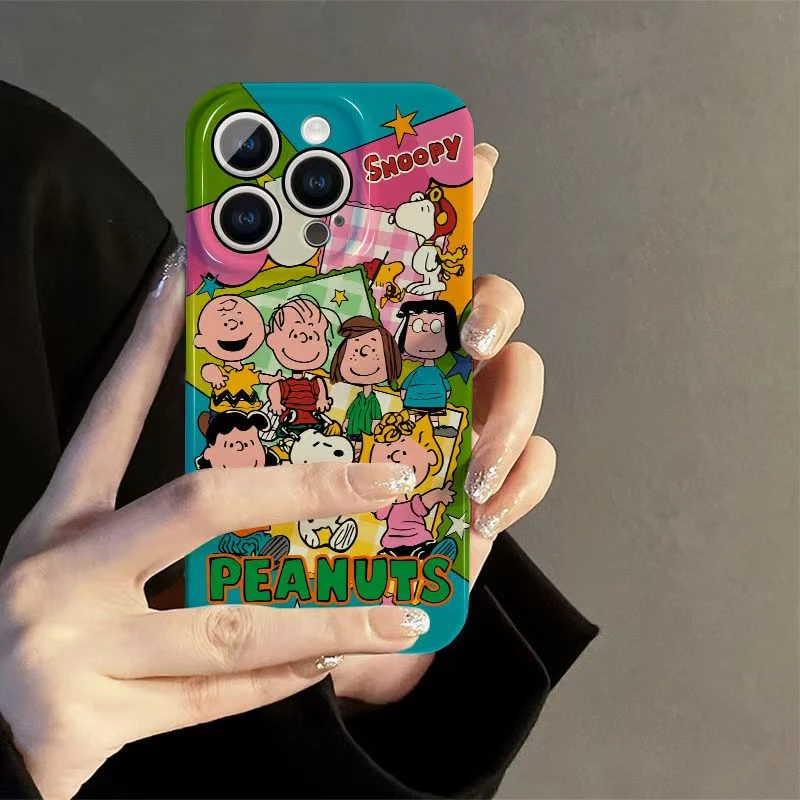 苹果/华为/VIVO/OPPO/小米新款史努比个性全包菲林亚克力硬手机壳