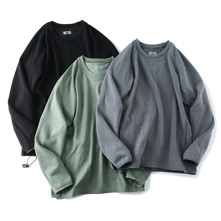 【上衣YT6781】夹克春季男士圆领套头加绒加厚方格玉米绒时尚打底衫