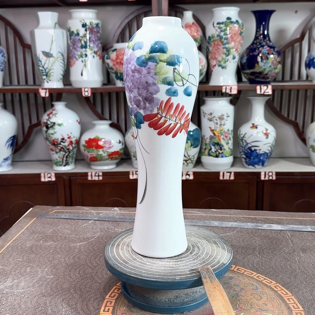 摆件陶景德镇陶瓷美紫藤