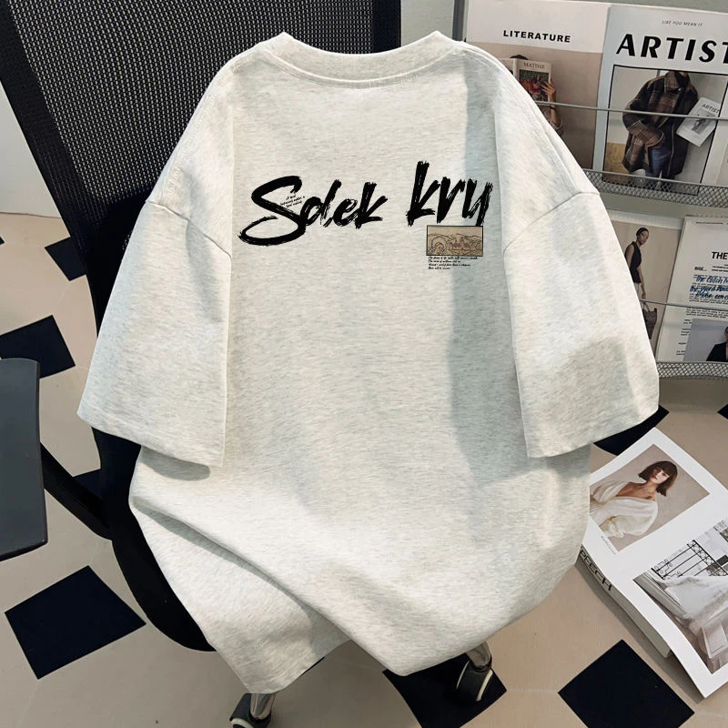 jtrt260克重磅美式高街字母印花短袖T恤男女夏季纯棉宽松潮牌上衣