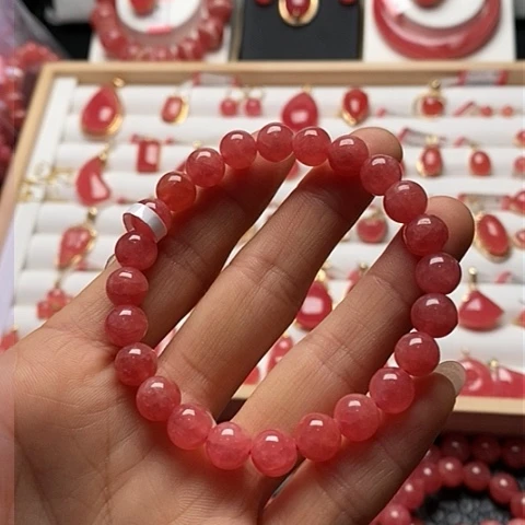 菱锰矿(红纹石)手绳未镶嵌