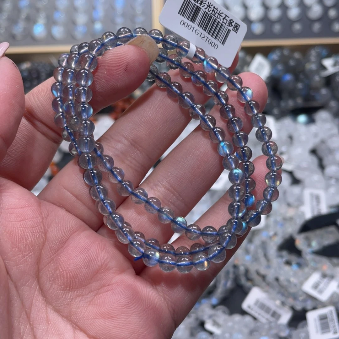 未镶嵌手链长石灰月光彩光手链多圈4.8mm