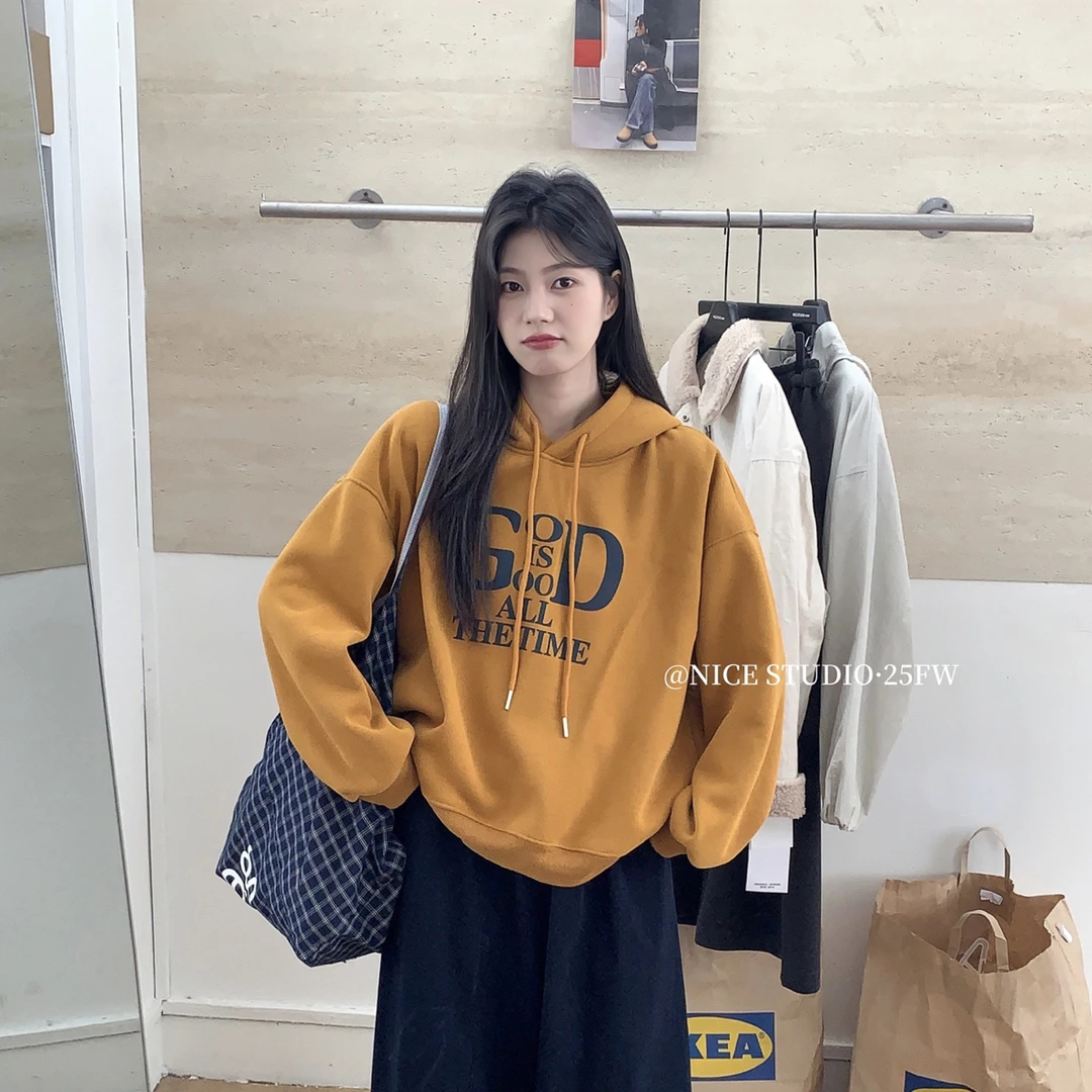 奶思家#W677冬季福利高品质加BB绒连帽卫衣，衣长：62cm