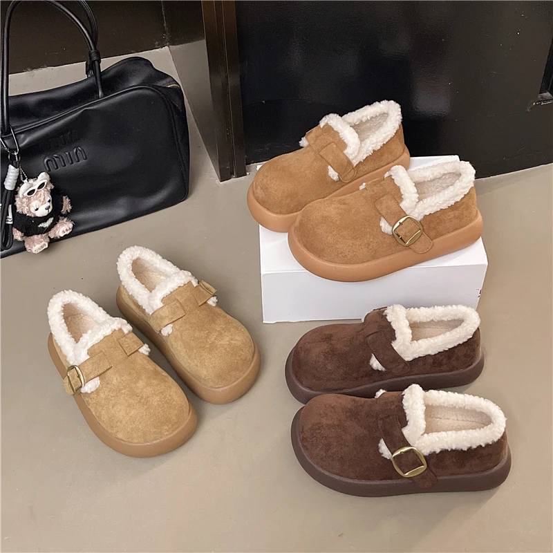 勃肯鞋女小个子5cm增高厚底2025冬季加绒新款百搭韩版休闲时尚