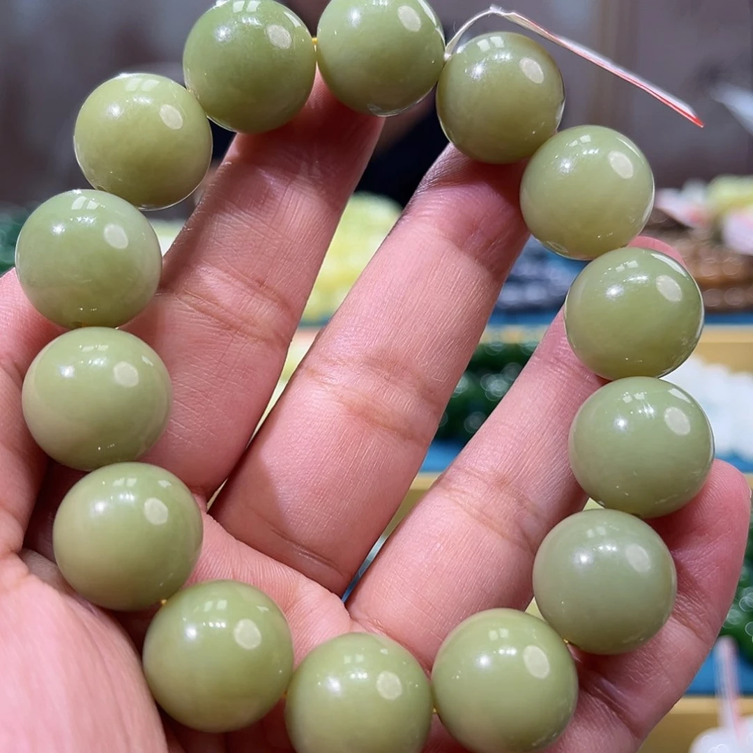 手链未镶嵌和田玉纯天然新疆若羌青黄口卡16阳光玫瑰葡萄肉