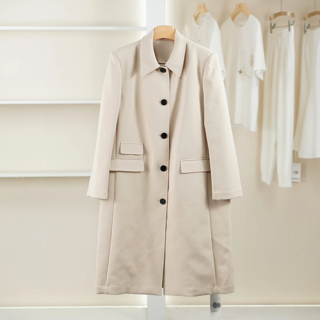 麦迪尚品 一路童行【沙YM】310201039韩系百搭长款风衣春秋女装