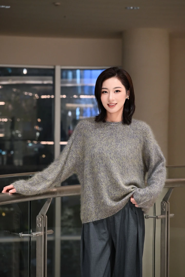 【云缀物语】山羊绒＋绵羊毛圆领厚款针织宽松常规保暖时尚165-YL623