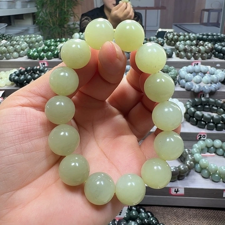 手链未镶嵌和田玉新疆若羌黄口料青花卡16